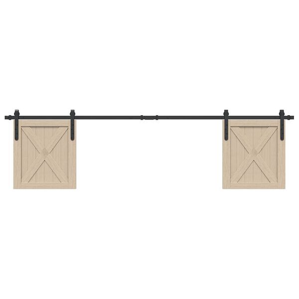 vidaXL Kit para arm&aacute;rio deslizante a&ccedil;o carbono 200 cm