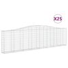 vidaXL Cestos gabi&atilde;o arqueados 25 pcs 400x30x100/120 ferro galvanizado