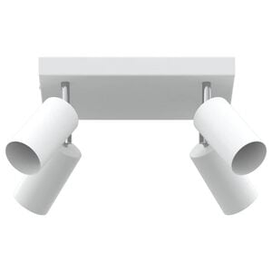vidaXL Foco de teto com holofotes Branco 26 x 26 x 16 cm Metal