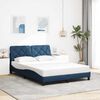 vidaXL Estrutura de cama sem colch&atilde;o 140x190 cm tecido azul