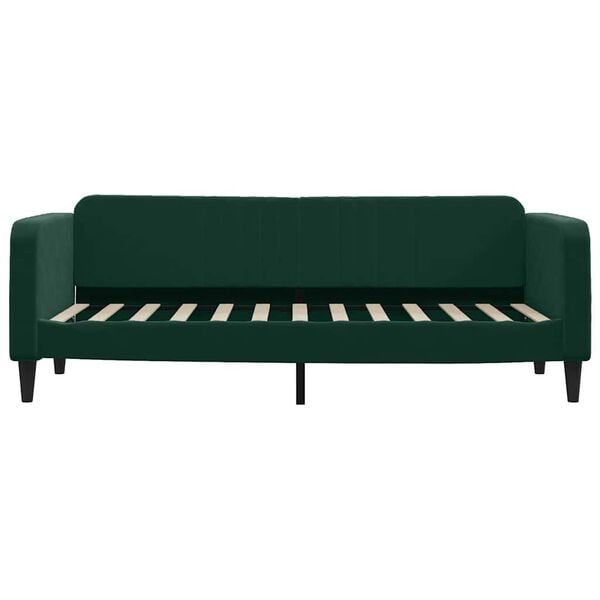 vidaXL Sof&aacute;-cama com colch&atilde;o 80x200 cm veludo verde-escuro
