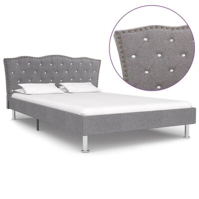 vidaXL Estrutura de cama em tecido 120x200 cm cinzento-claro