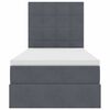 vidaXL Cama com arruma&ccedil;&atilde;o e LED Cinza Escuro 100 x 200 cm Veludo