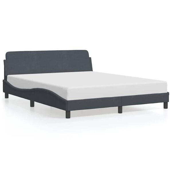 vidaXL Estrutura de cama Dover 160x200 cm veludo cinzento-escuro