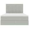 vidaXL Cama com arruma&ccedil;&atilde;o e LED Cinzento-claro 140 x 200 cm Veludo