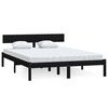 vidaXL Estrutura de cama 140x190 cm pinho maci&ccedil;o preto
