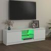 vidaXL Móvel de TV com luzes LED 120x30x36 cm branco