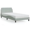 vidaXL Estrutura de cama Dover 100x190 cm veludo cinzento-claro
