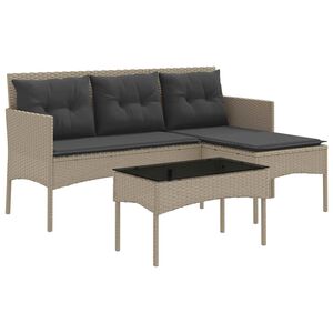 vidaXL Conjunto de Sof&aacute; de Jardim com almofada 2 pcs vime PE