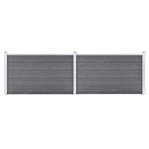 vidaXL Painel de veda&ccedil;&atilde;o para jardim 353x106 cm WPC cinzento