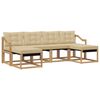vidaXL Conjunto de Sof&aacute;s para Exterior 6 pcs Branco e Bege