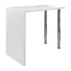 vidaXL Mesa de bar em MDF com 2 pernas de a&ccedil;o, branco brilhante