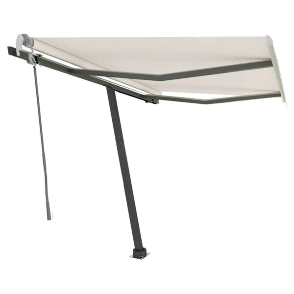 vidaXL Toldo retr&aacute;til manual com LED 300x250 cm cor creme