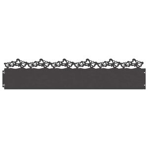 vidaXL Delimitadores de relvado 10 unid. 103 x 0,05 x 22 cm A&ccedil;o Preto
