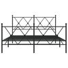 vidaXL Estrutura de cama com cabeceira e p&eacute;s 140x200 cm metal preto