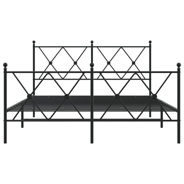 vidaXL Estrutura de cama com cabeceira e p&eacute;s 140x200 cm metal preto