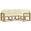 vidaXL Conjunto de Sof&aacute;s para Exterior 4 unid. Branco e Creme