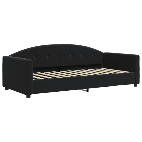 vidaXL Sof&aacute;-cama com colch&atilde;o 90x200 cm veludo preto