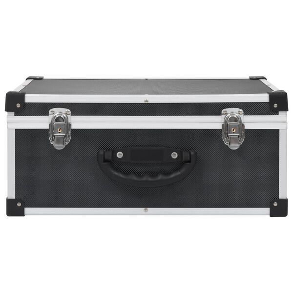 vidaXL Estojo para 60 CDs alum&iacute;nio ABS preto