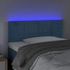 vidaXL Cabeceira de cama c/ luzes LED veludo 90x5x78/88 cm azul-escuro