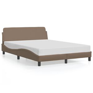 vidaXL Estrutura de cama Dover 120x200 cm couro artificial cappuccino