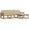 vidaXL Conjunto de Sof&aacute;s para Exterior 4 unid. Natural e Bege