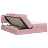 vidaXL Cama de Armazenamento LED com Colch&atilde;o Rosa 180 x 200 cm Veludo