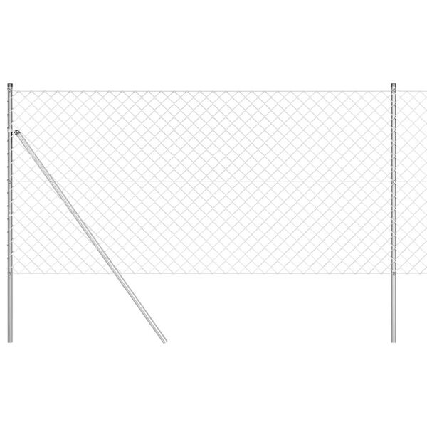 vidaXL Poste de Cerca Prateado 10 x 1 m (malha de 60 x 60 mm) A&ccedil;o