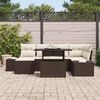 vidaXL Conjunto de Sof&aacute; de Jardim 7 pcs Castanho Rattan Sint&eacute;tico