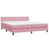 vidaXL Cama box spring c/ colch&atilde;o e LED 180x210 cm veludo Rosa