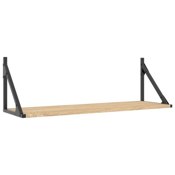 vidaXL Prateleiras de parede 2 pe&ccedil;as Carvalho Sonoma 80x25x25,5 cm Madeira projetada