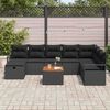 vidaXL Conjunto de Sof&aacute; de Jardim 9 pcs Preto Rattan Sint&eacute;tico