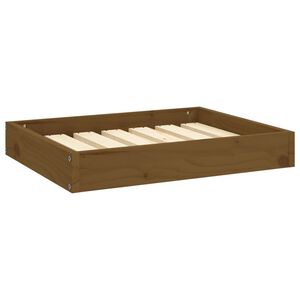 vidaXL Cama para c&atilde;es 61,5x49x9 cm pinho maci&ccedil;o castanho mel