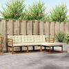 vidaXL Conjunto de Sof&aacute;s para Exterior 4 pcs Natural e Creme