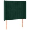 vidaXL Cabeceira cama c/ abas veludo 83x16x118/128 cm verde-escuro