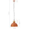 vidaXL Candeeiro de teto industrial redondo 42 cm E27 mangueira cobre