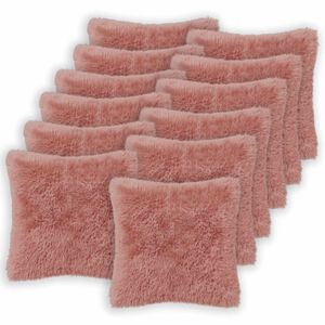 vidaXL Capa almofada 12 unid. HEERLEN Rosa 40 x 40 cm Fleece PV