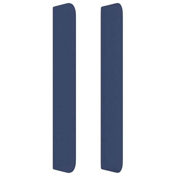 vidaXL Cabeceira de cama c/ abas tecido 203x16x118/128 cm azul