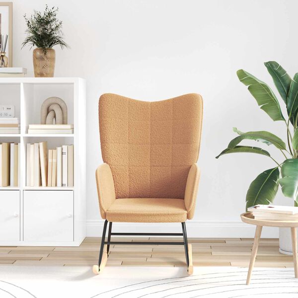 vidaXL Cadeira de baloi&ccedil;o Bege Tecido Sherpa