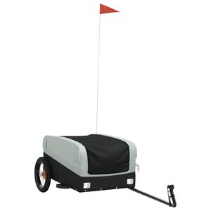 vidaXL Reboque para bicicleta 30 kg ferro preto e cinza
