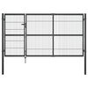 vidaXL Port&atilde;o de jardim com postes 350x140 cm a&ccedil;o antracite