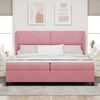 vidaXL Cama Box com colch&atilde;o com cabeceira Rosa 200 x 200 cm Poli&eacute;ster
