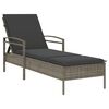 vidaXL Espregui&ccedil;adeira com almofad&atilde;o 63x200x81 cm vime PE cinza