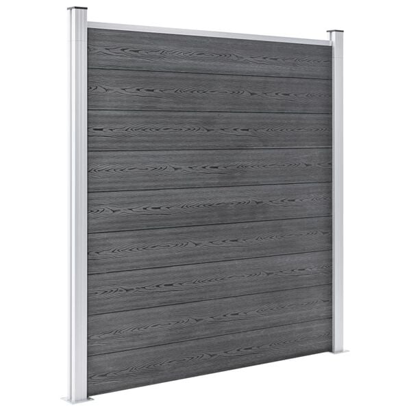 vidaXL Painel de vedação para jardim 1737x186 cm WPC cinzento