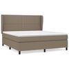 vidaXL Cama com molas/colch&atilde;o 180x200 cm tecido castanho-acinzentado