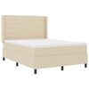 vidaXL Cama Box com colch&atilde;o com cabeceira Creme 140 x 190 cm tecido