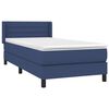 vidaXL Cama com molas/colch&atilde;o 90x190 cm tecido azul