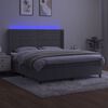 vidaXL Cama box spring c/ colchão/LED 160x200 cm veludo cinzento-claro