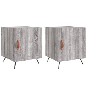 vidaXL Mesa cabeceira 2pcs 40x40x50 cm madeira processada cinza sonoma