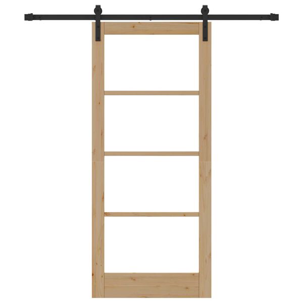 vidaXL Porta Deslizante ORKDAL Natural e Preto 86 x 198,5 cm